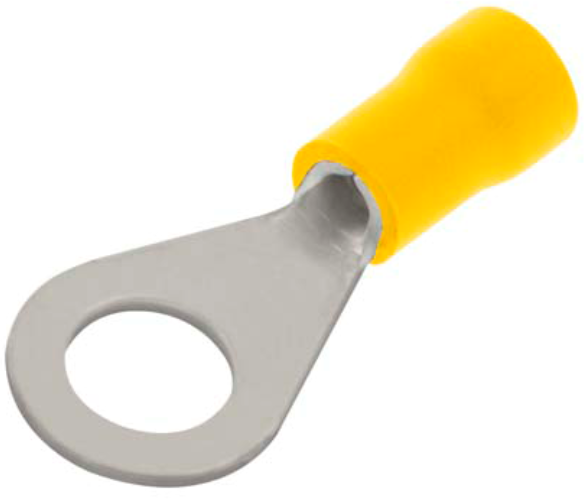 KRIMPTERM VIAS VYR64 YELLOW RING 6.4mm (0Ba) TERMINALS