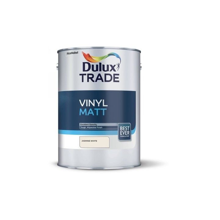 DULUX TRADE VINYL MATT EMULSION 5l JASMINE WHITE 5248419