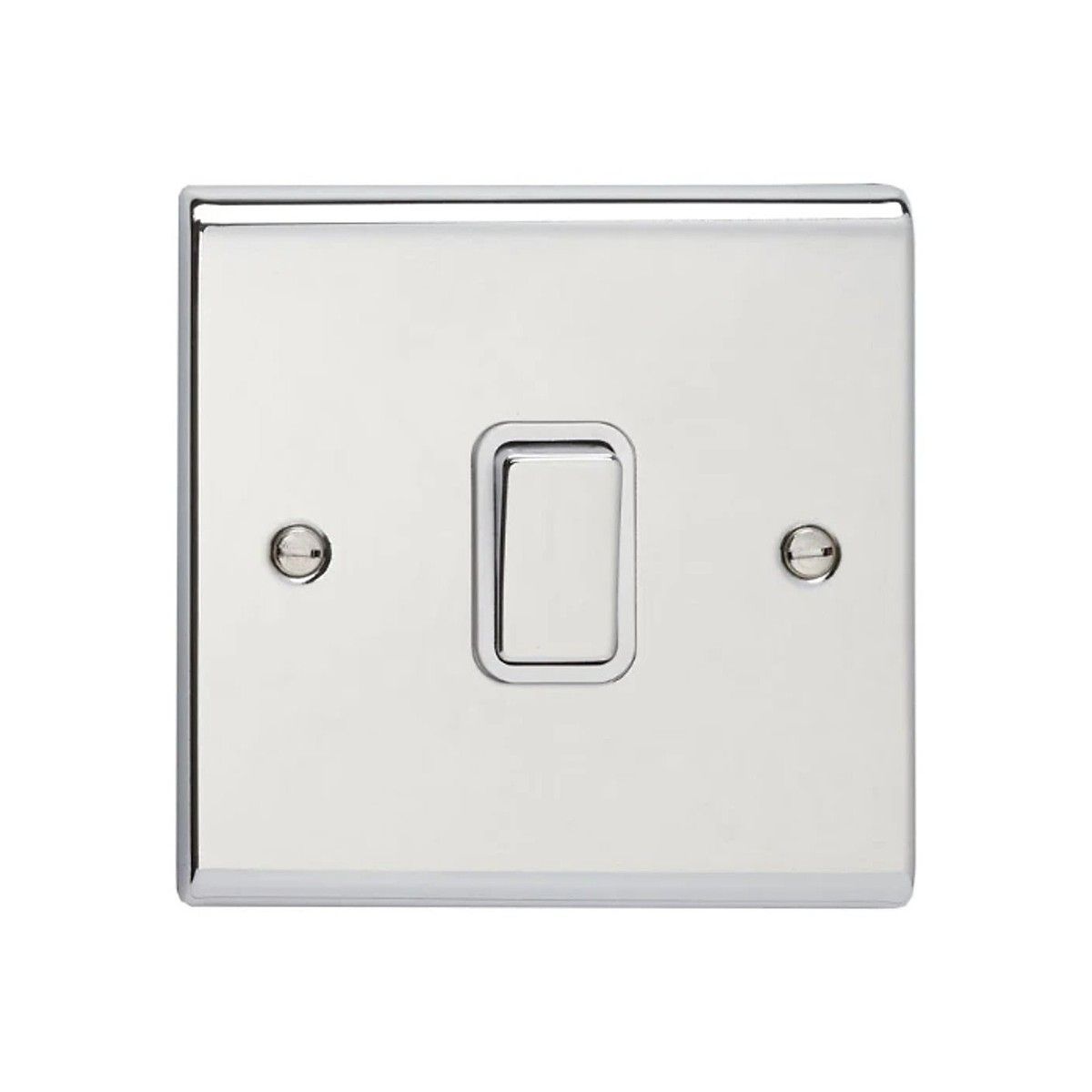 DETA SD1203CHW 1-GANG 2-WAY PLATE SWITCH 10a CHROME / WHITE