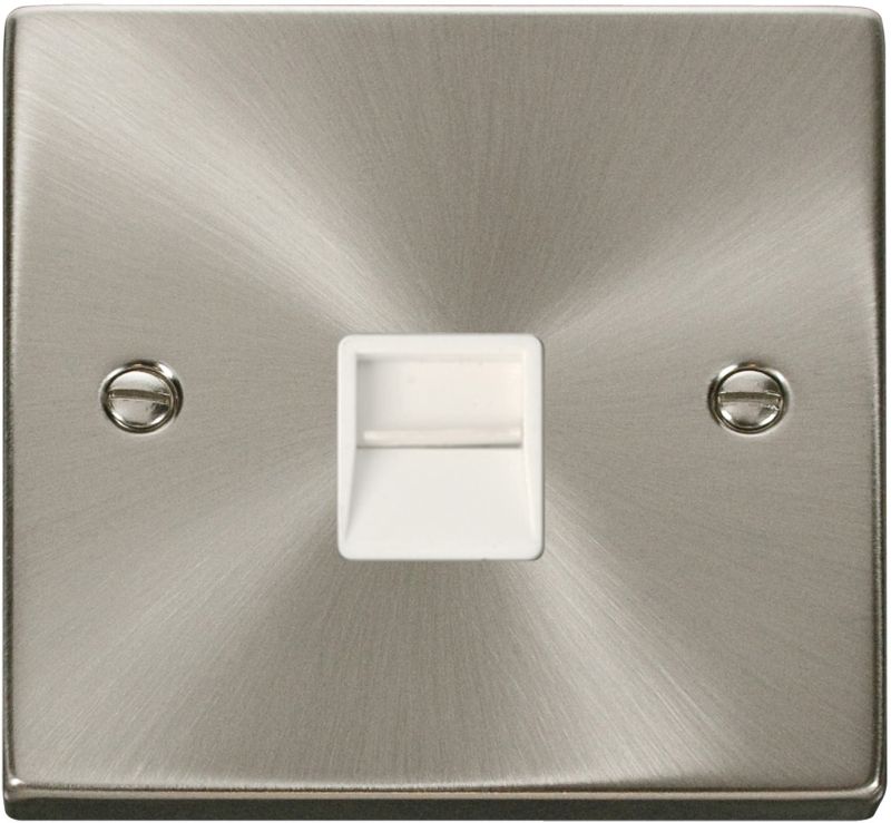 CLICK VPSC120WH TEL MASTER SOCKET WH SATIN CHROME