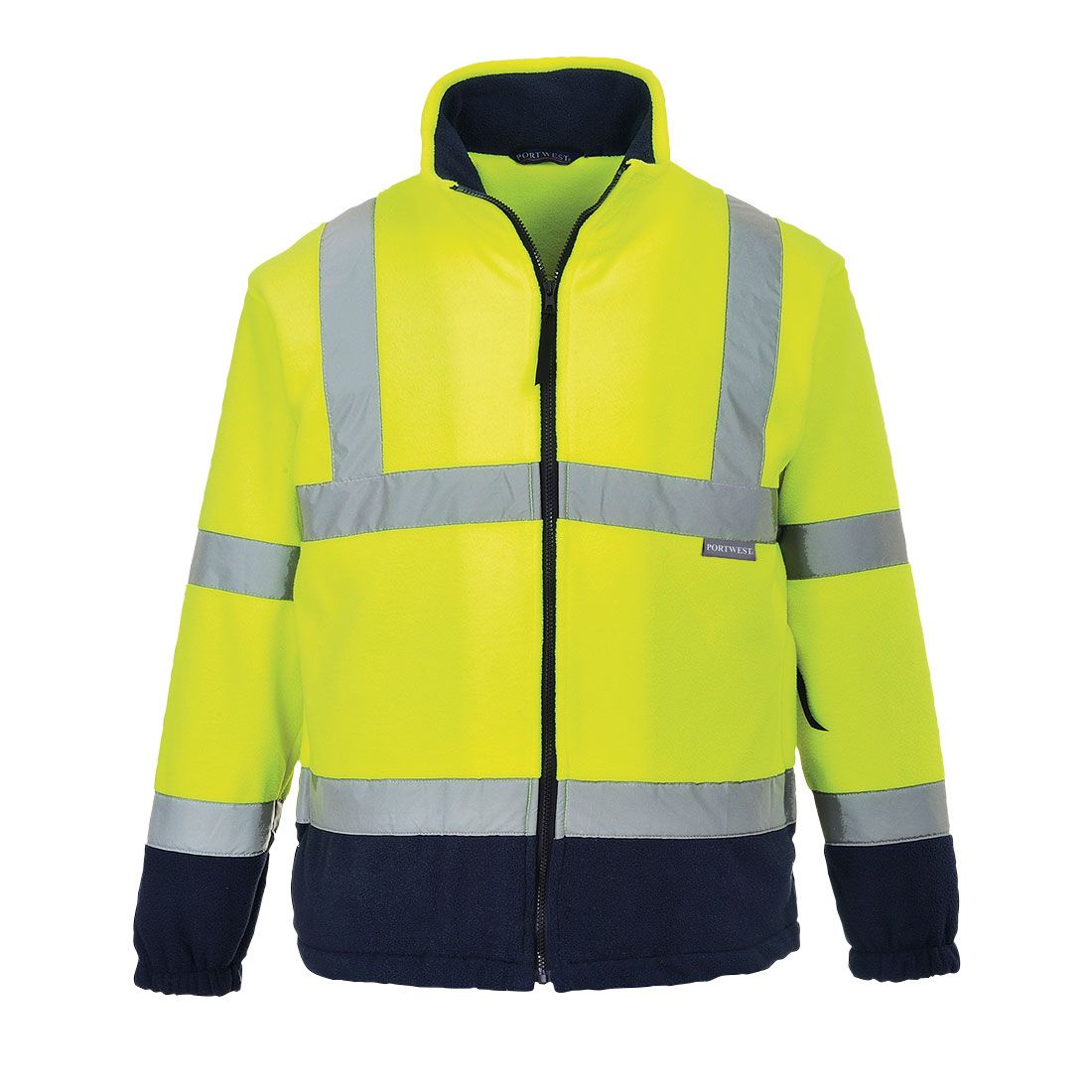 Hi-Vis Contrast Fleece, 4XL, R, Yellow/Navy