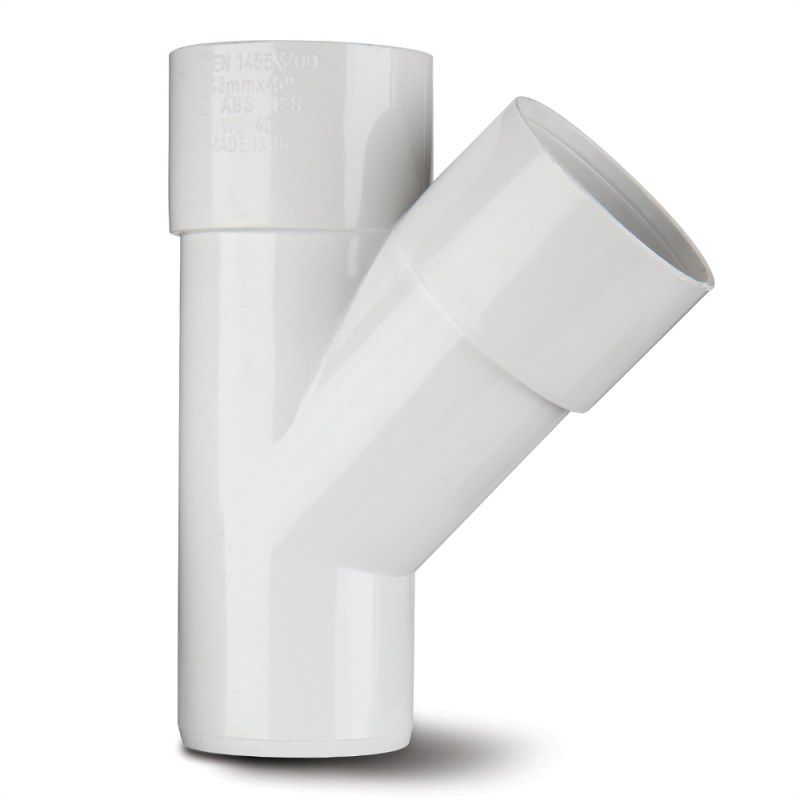 POLYPIPE ABS JUNCTION 40mm x 45deg WS40 WS40W WHITE