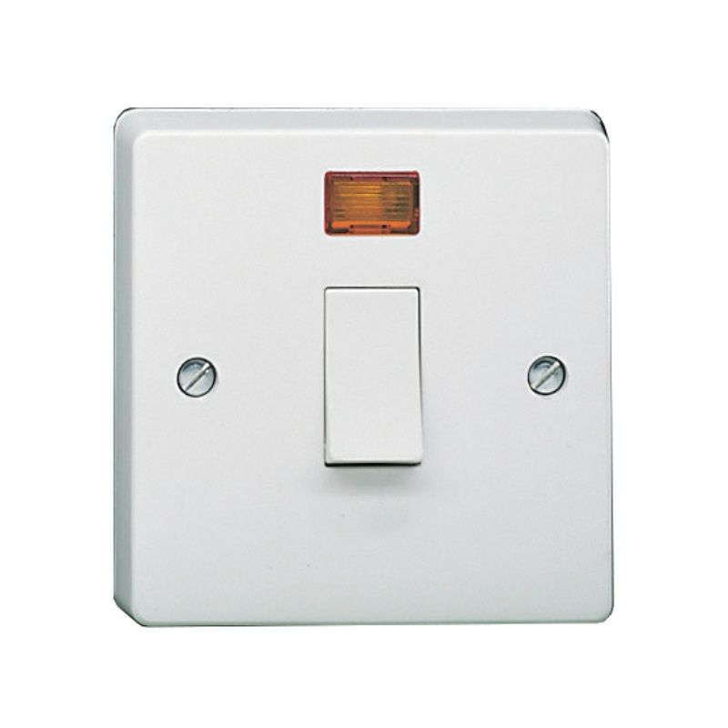 CRABTREE 4015/3 2-POLE 1-GANG SWITCH 20a WITH NEON INDICATOR