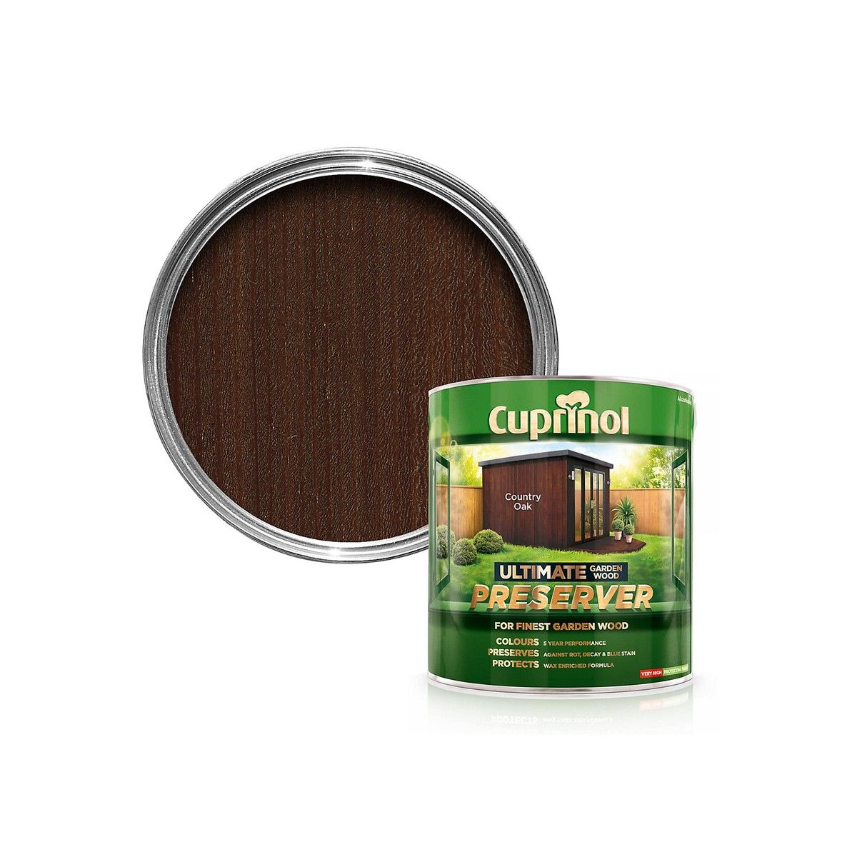 CUPRINOL ULTIMATE GARDEN WOOD PRESERVER 4l COUNTRY OAK 5206086