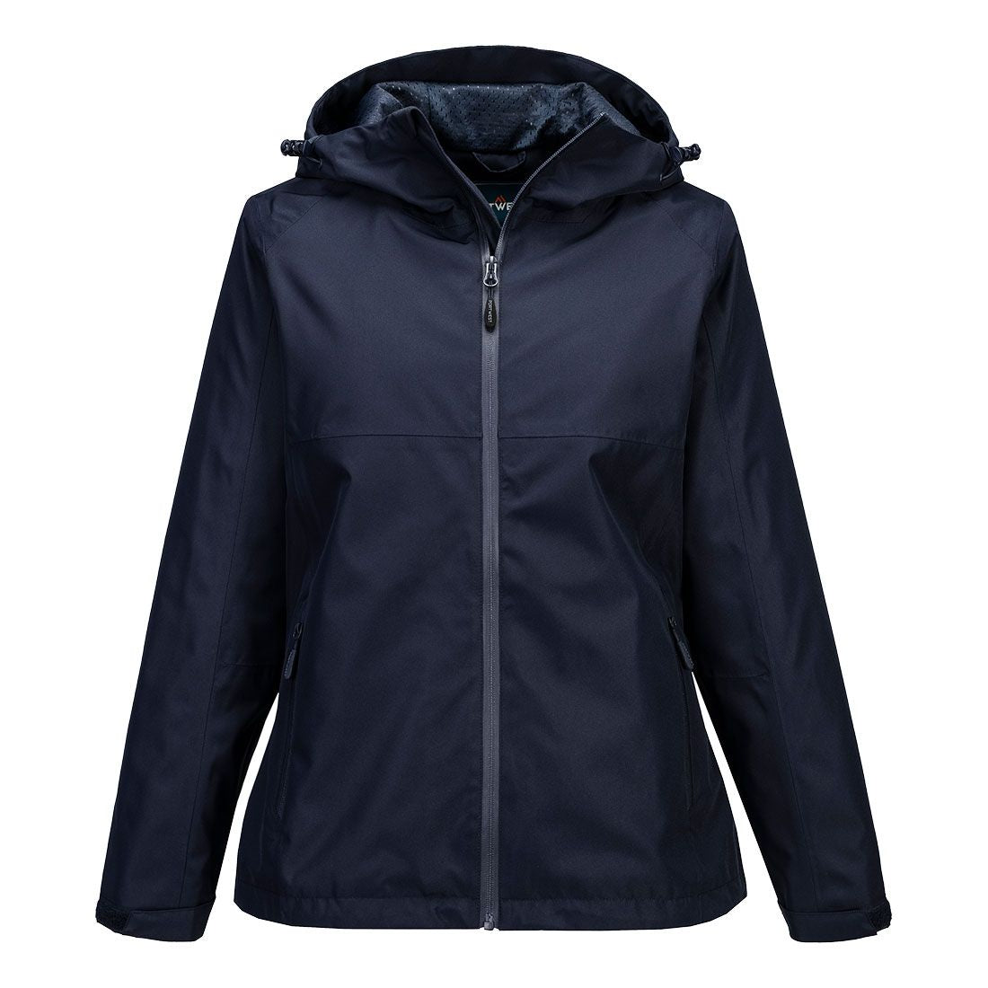 Women's Professional Rain Jacket, L, R, Navy