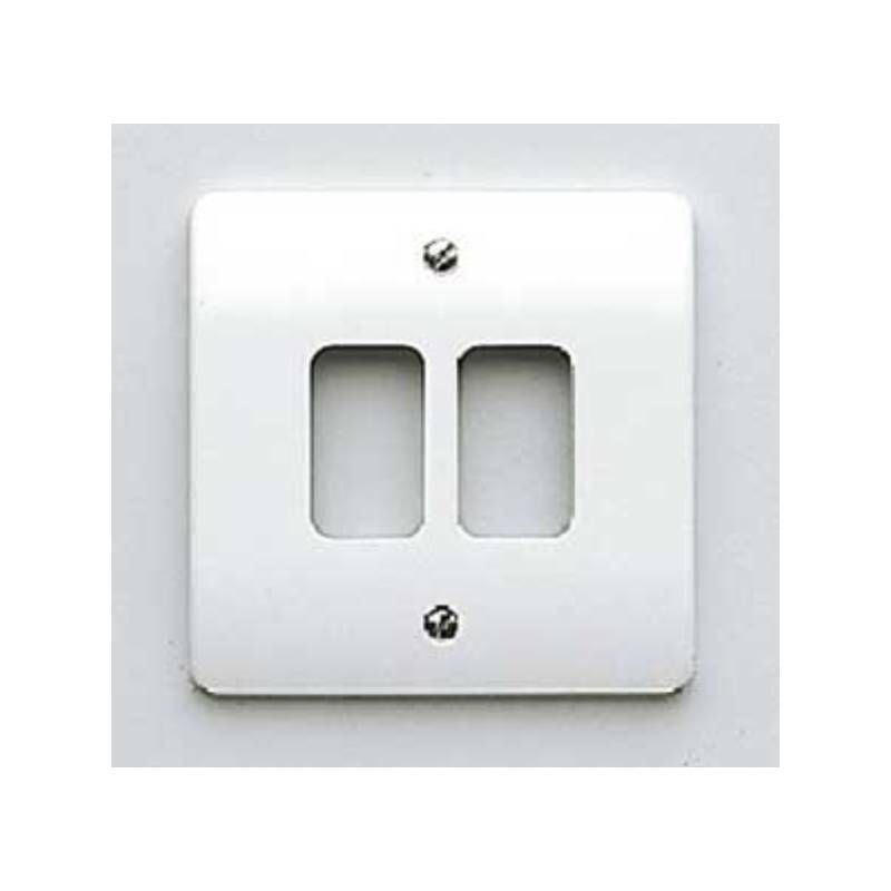 WEW 2-GANG 2 MODULE GRID FRONT PLATE WHITE K3632WHI