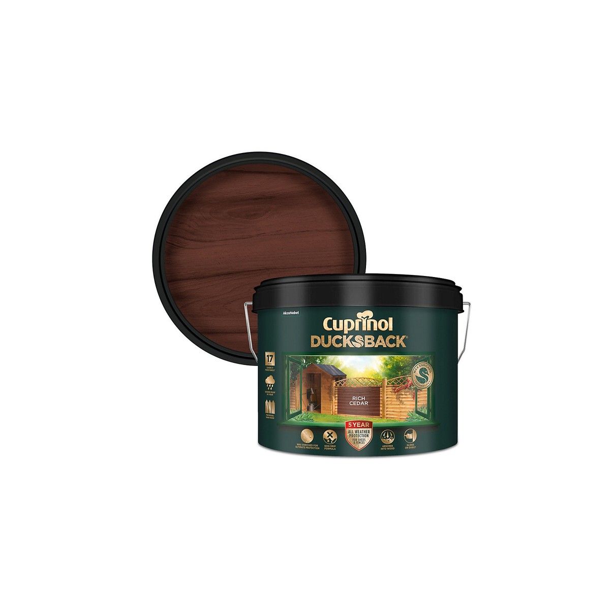 CUPRINOL DUCKSBACK PAINT 9l RICH CEDAR 5092437