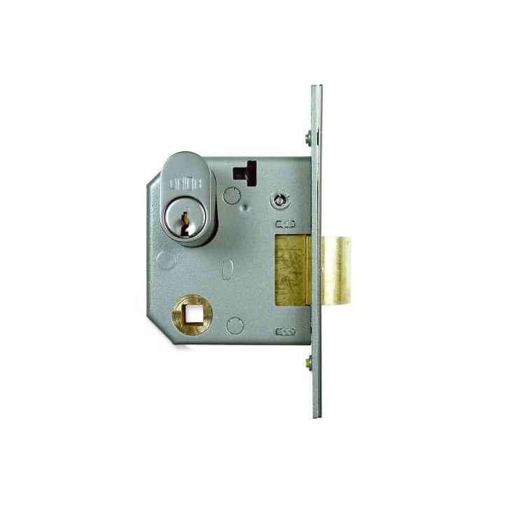 DUFFELLS UNION OVAL MORTICE NIGHTLATCH KIT KEY & CYLINDER 65 x 47mm SATIN CHROME 233267S