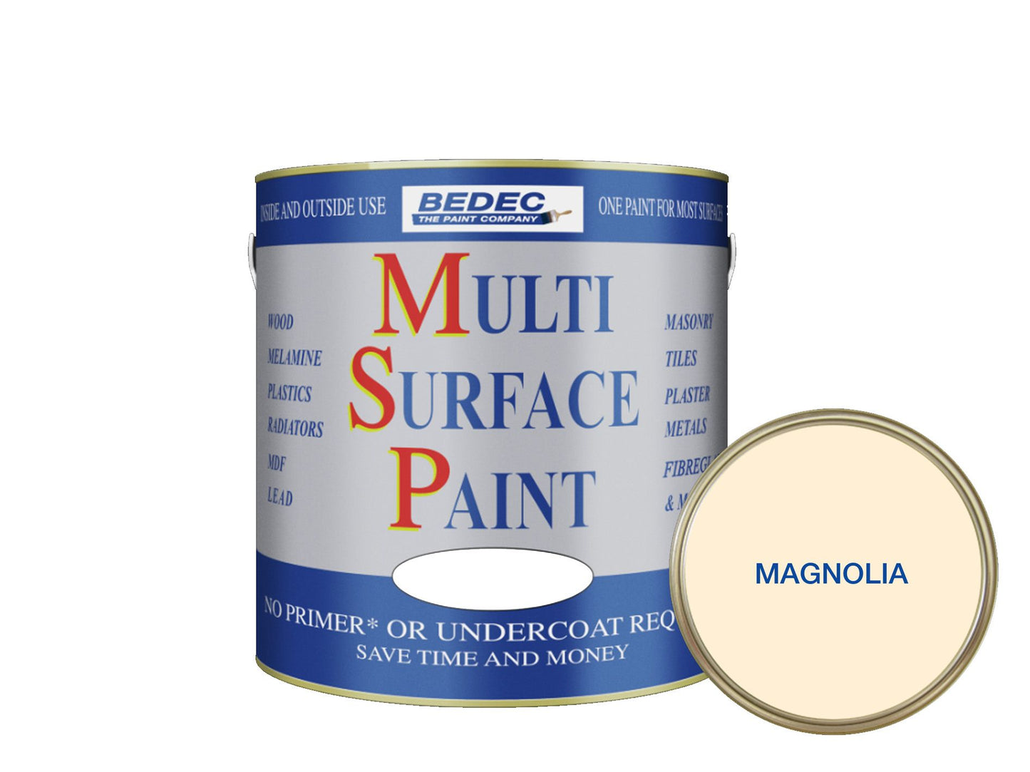 BEDEC SOFT SATIN MULTI SURFACE PAINT 2.5l MAGNOLIA BEDE2KBH003/70