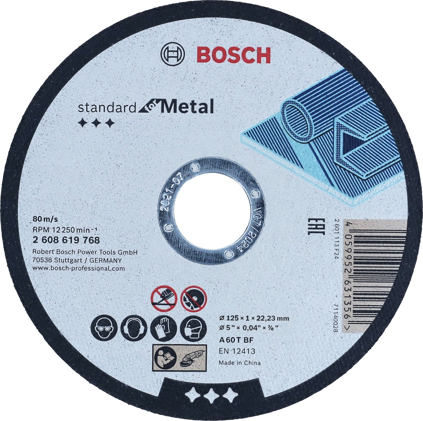 BOSCH 2608619768 METAL STRAIGHT CUTTING DISC 125 x 1 x 22.23mm