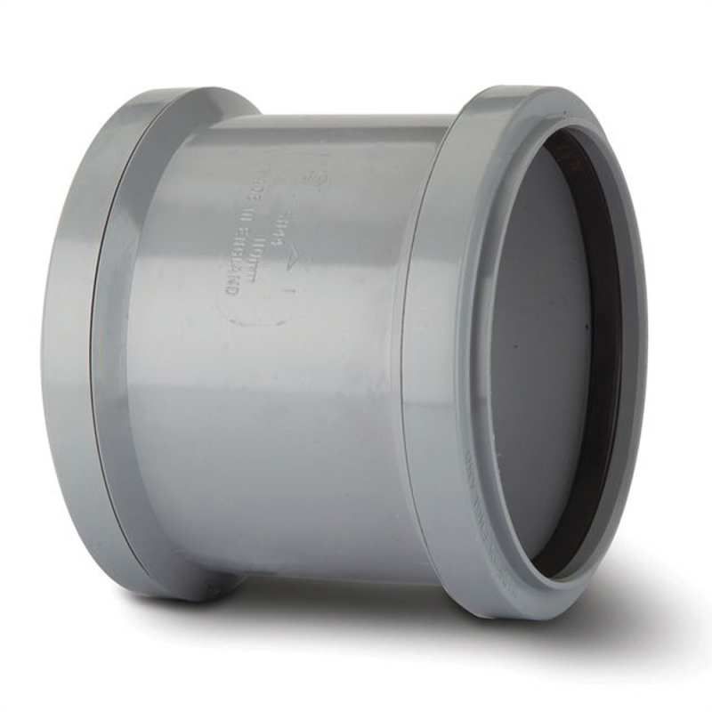 POLYPIPE SOIL DOUBLE SOCKET 110mm SH44 SH44G GREY