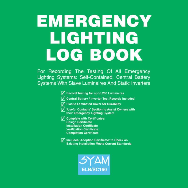 SYAM EMERGENCY LIGHT LOG BOOK ELB/SC160