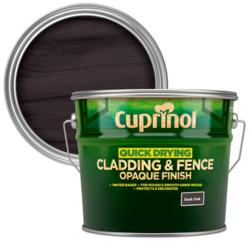 CUPRINOL QUICK DRY CLADDING & FENCE QPAQUE 10l DARK OAK 590713