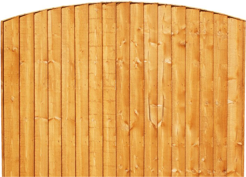 DENBIGH TIMBER CONVEX VERTICAL BOARD FENCE PANEL 6 x 4' (4' HIGH TO TOP OF BOW) BOVB6X4