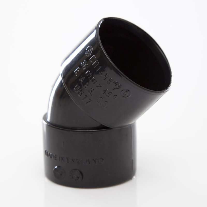POLYPIPE ABS OBTUSE BEND 32mm x 45deg WS17 WS17B BLACK