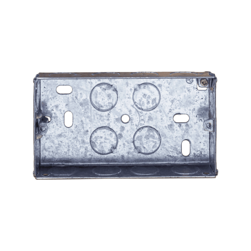 APPLEBY SB665 2-GANG ADJUSTABLE LUG FLUSH STEEL INSTALLATION BOX 25mm