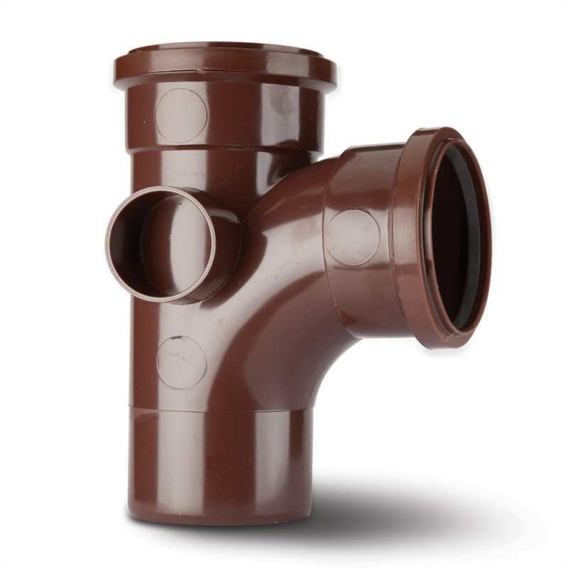 POLYPIPE EQ SINGLE BRANCH 110mm x 92.5deg BROWN ST401BR