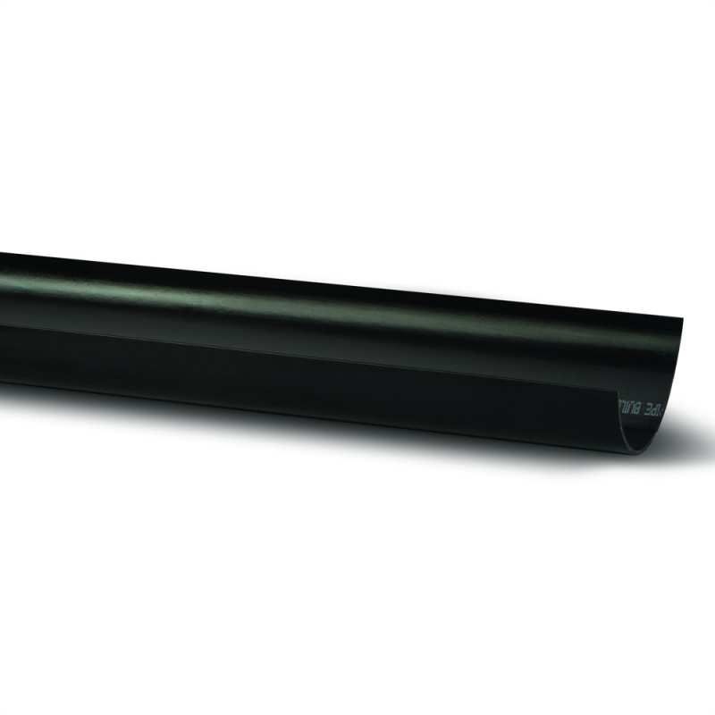 POLYPIPE RAINWATER HALF ROUND GUTTER 112mm x 4m RR101B BLACK