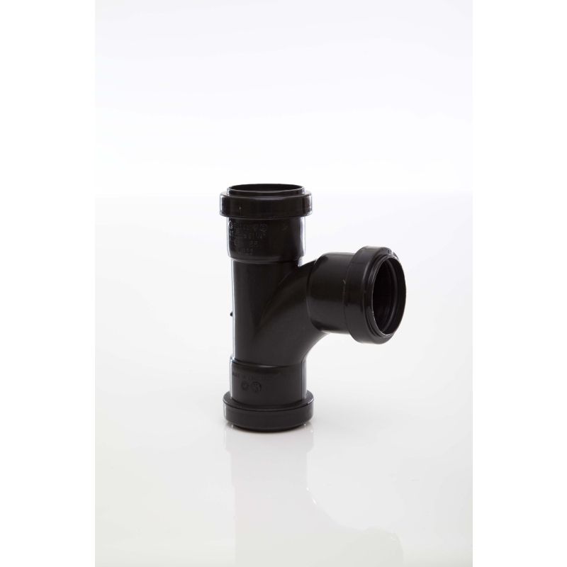 POLYPIPE PUSHFIT SWEPT TEE 40mm x 91.25deg BROWN WP22BR