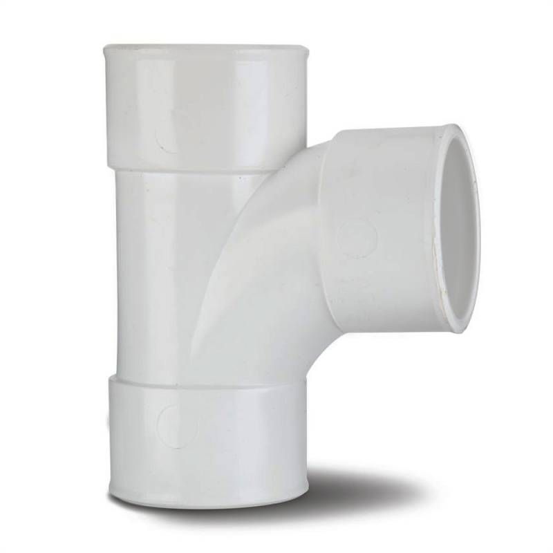 POLYPIPE MUPVC SWEPT TEE 40mm x 92.5deg MU216 MU216W WHITE
