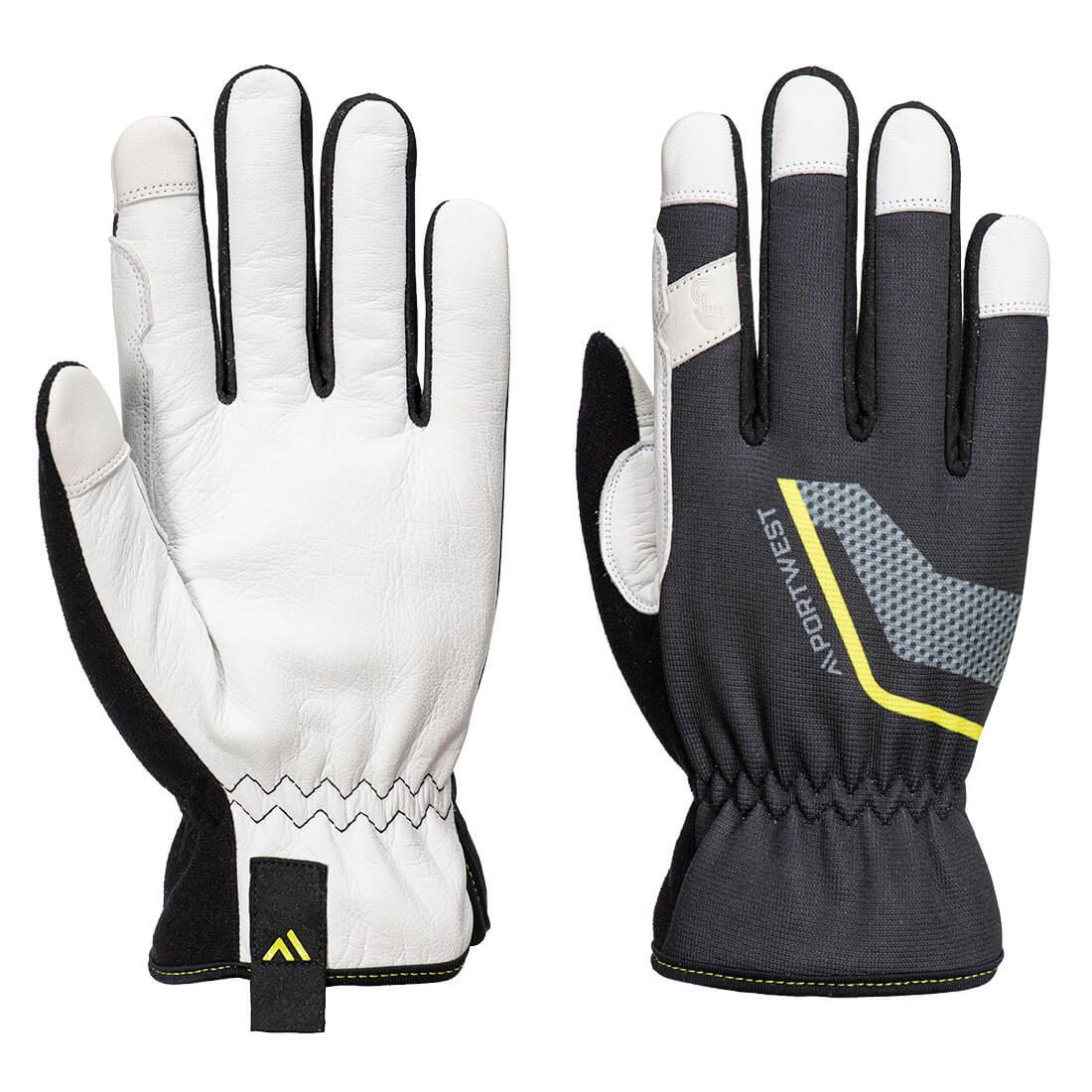 Stretch Utility Leather Glove, L, R, Black