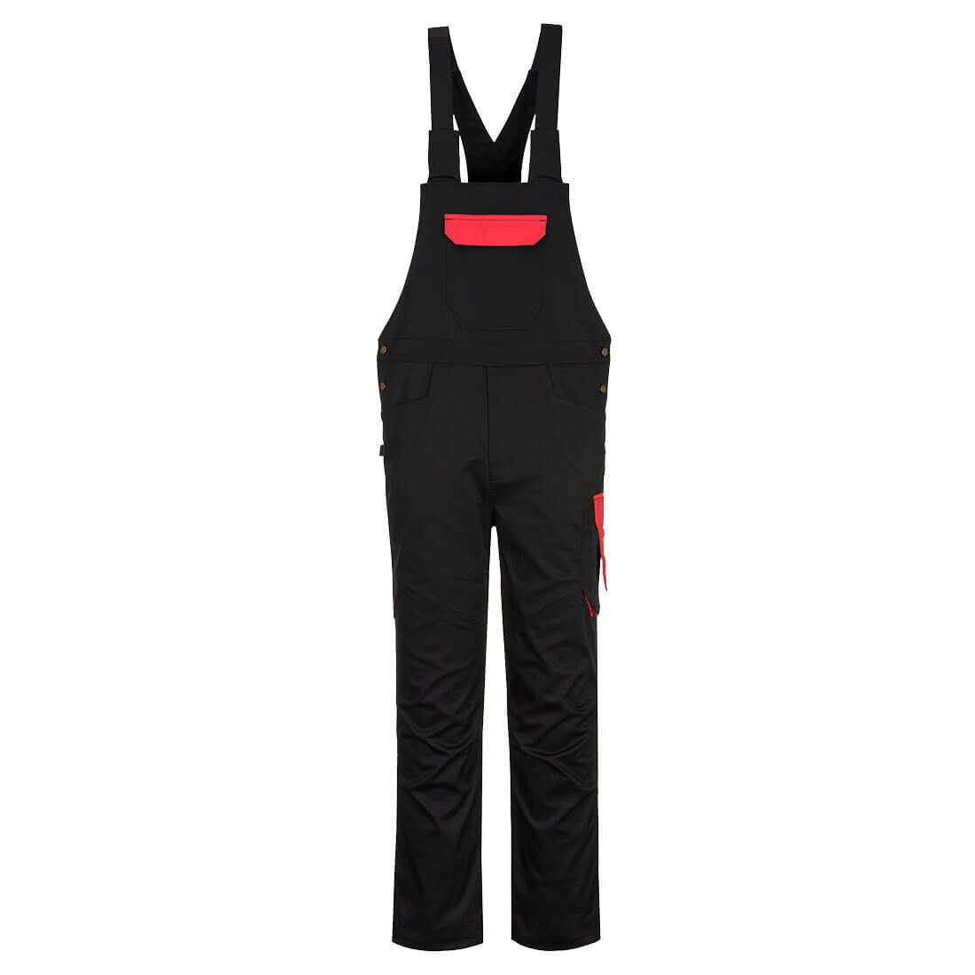 PW2 Bib and Brace, L, R, Black/Red