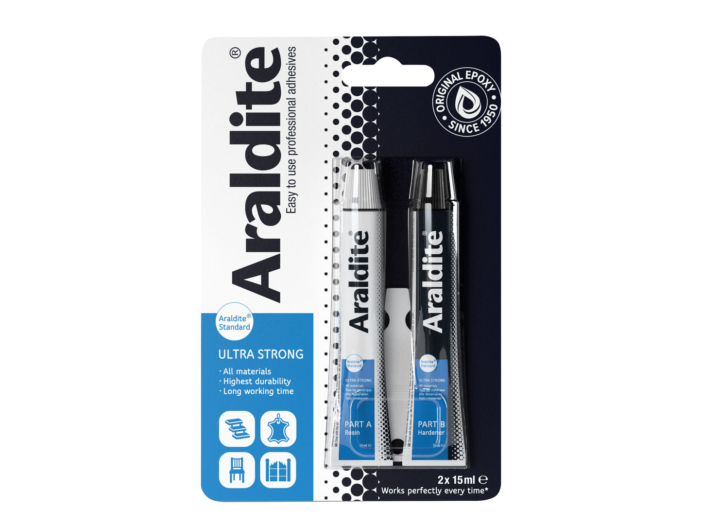 ARALDITE ARA400001 STANDARD SOLVENT FREE ADHESIVE GLUE 15ml (PACK 2)