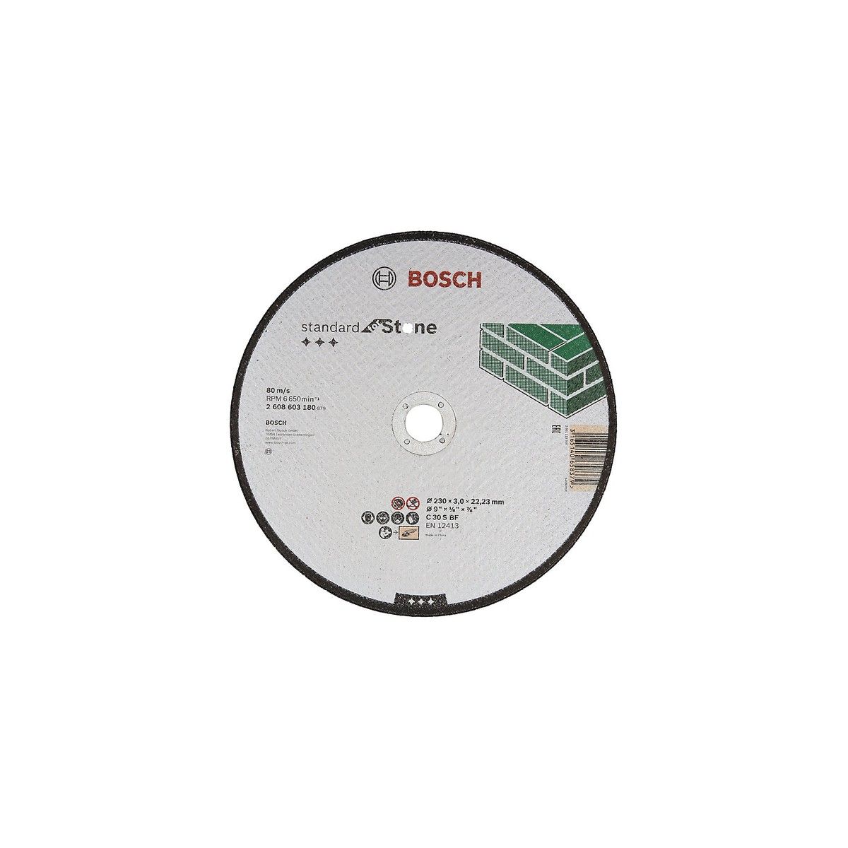 BOSCH 2608603180 STONE STRAIGHT CUTTING DISC 230 x 3 x 22.23mm