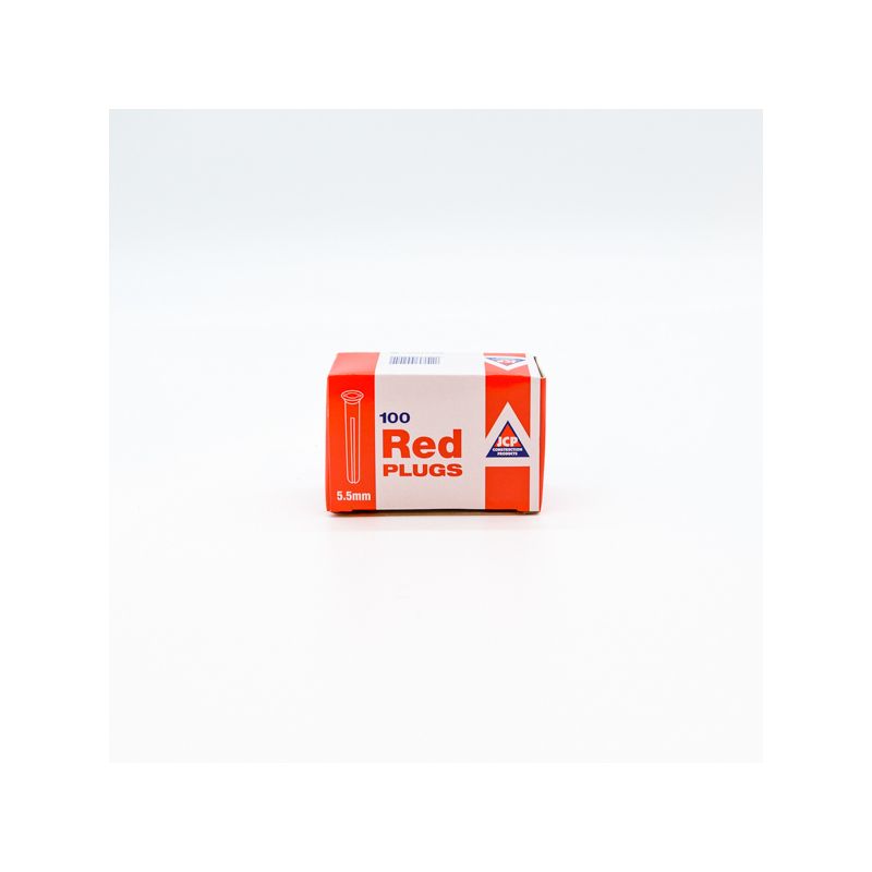 JCP PLASTIC WALLPLUGS 40mm (PACK 100) RED