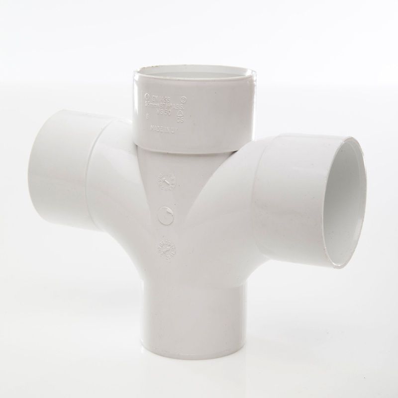POLYPIPE ABS CROSS TEE 50mm x 92.5deg WS50 WS50W WHITE