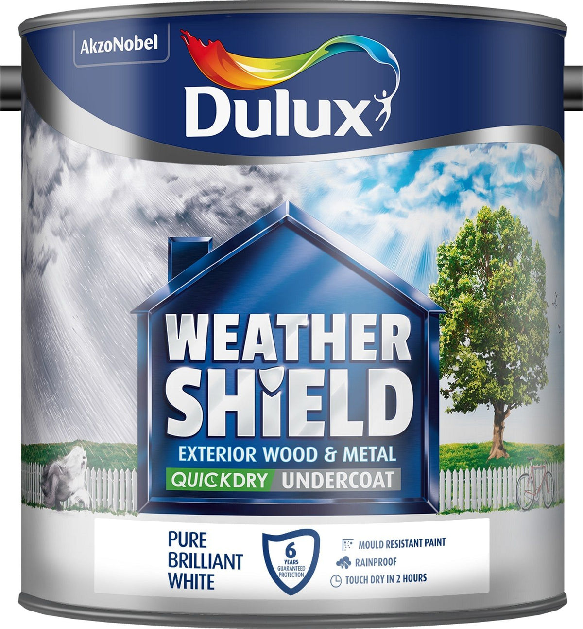 DULUX RETAIL WEATHERSHIELD QD UNDERCOAT 2.5l BRILLIANT WHITE 5092087