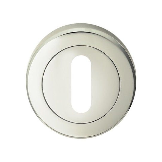 SEROZZETTA LOCK PROFILE ESCUTCHEON CONCEALED FIX ROUND ROSE BOXED POLISHED NICKEL SZR002PN