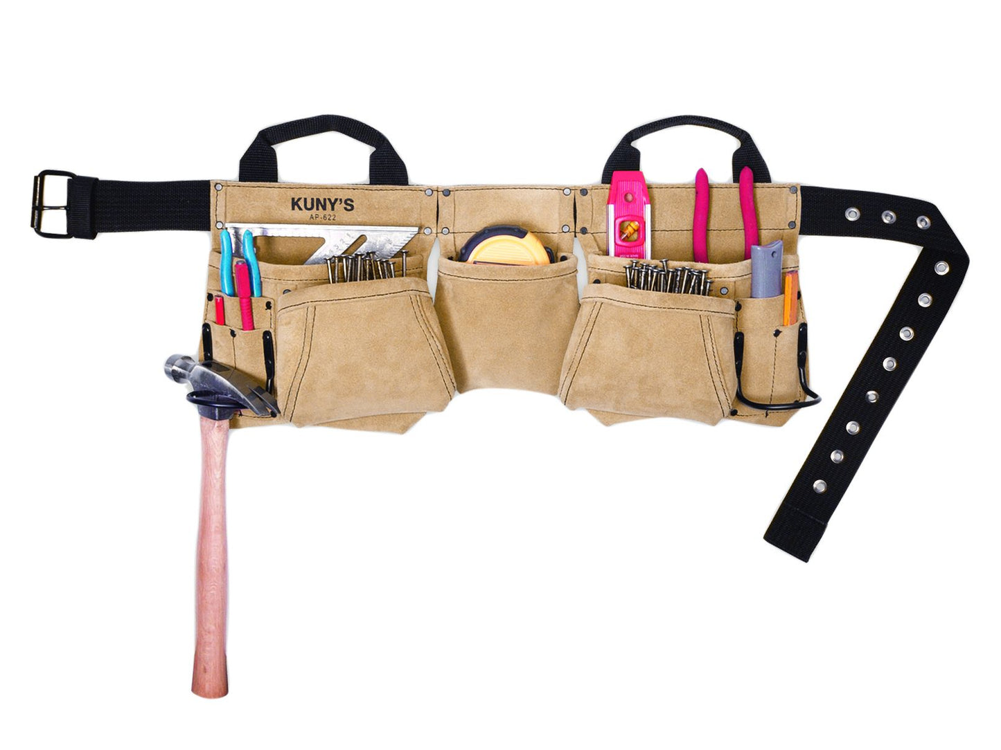 KUNYS KUNAP622 14 POCKET CARPENTERS LEATHER APRON