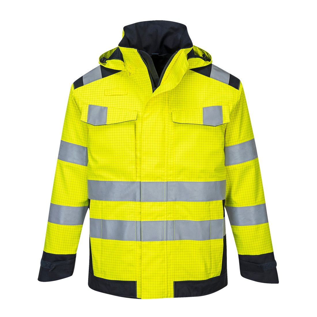 Modaflame Rain Multi Norm Arc Jacket, 4XL, R, Yellow/Navy