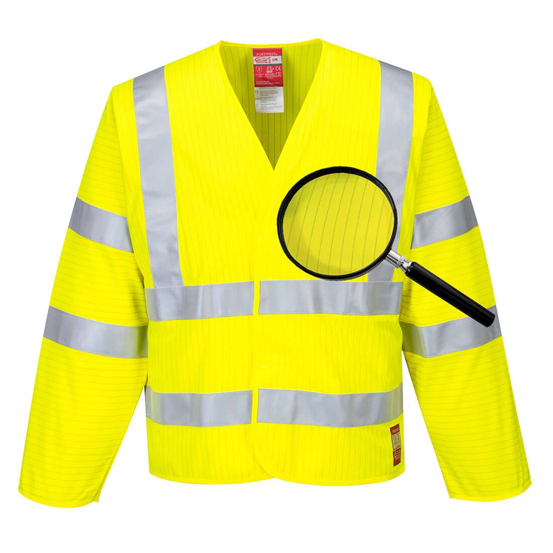 Hi-Vis Anti Static Jacket - Flame Resistant, L/XL, R, Yellow