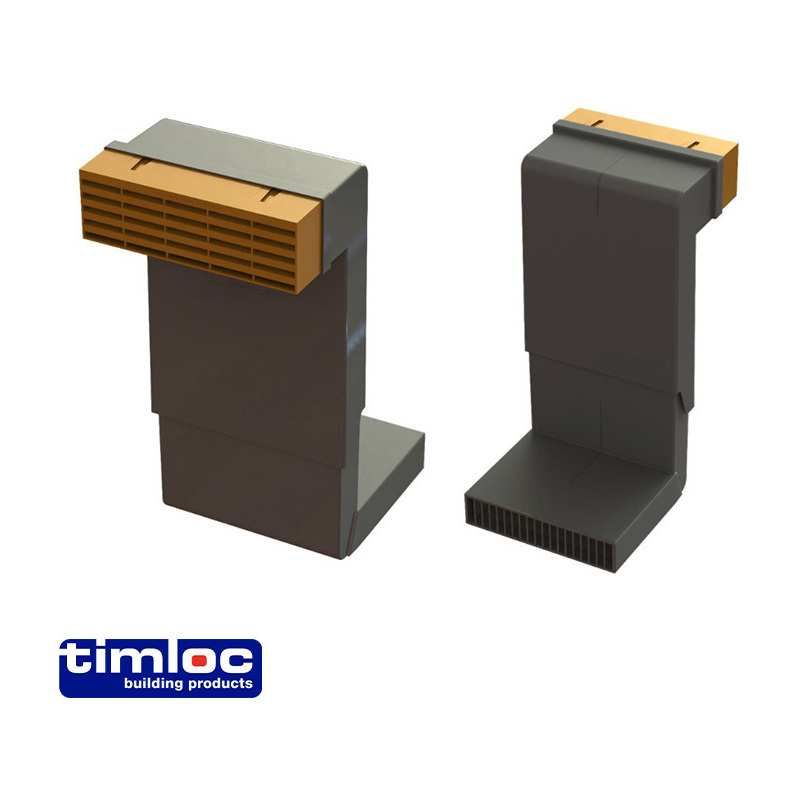 TIMLOC TELESCOPIC UNDERFLOOR VENT (5-7 COURSES) BLACK 1201XL