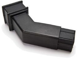 BRETT CAST IRON STYLE SQUARE DOWNPIPE SPIGOT BEND 112.5deg x 65mm BLACK BR509CI