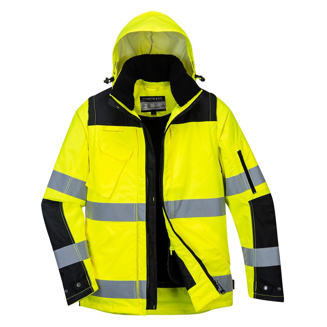 Hi-Vis 3-in-1 Contrast Winter Pro Jacket , L, R, Yellow/Black