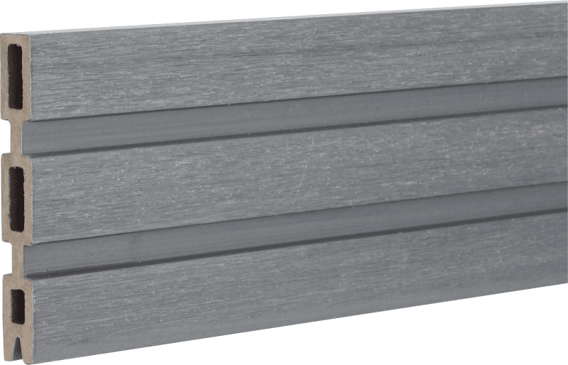 COMPLETE COMPOSITE SLATTED FENCING TOP BOARD 1830 x 135 x 20mm STONE GREY CCSFTBSG