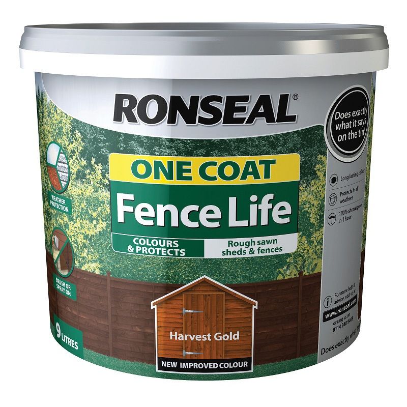 RONSEAL ONE COAT FENCELIFE 9l HARVEST GOLD 38298