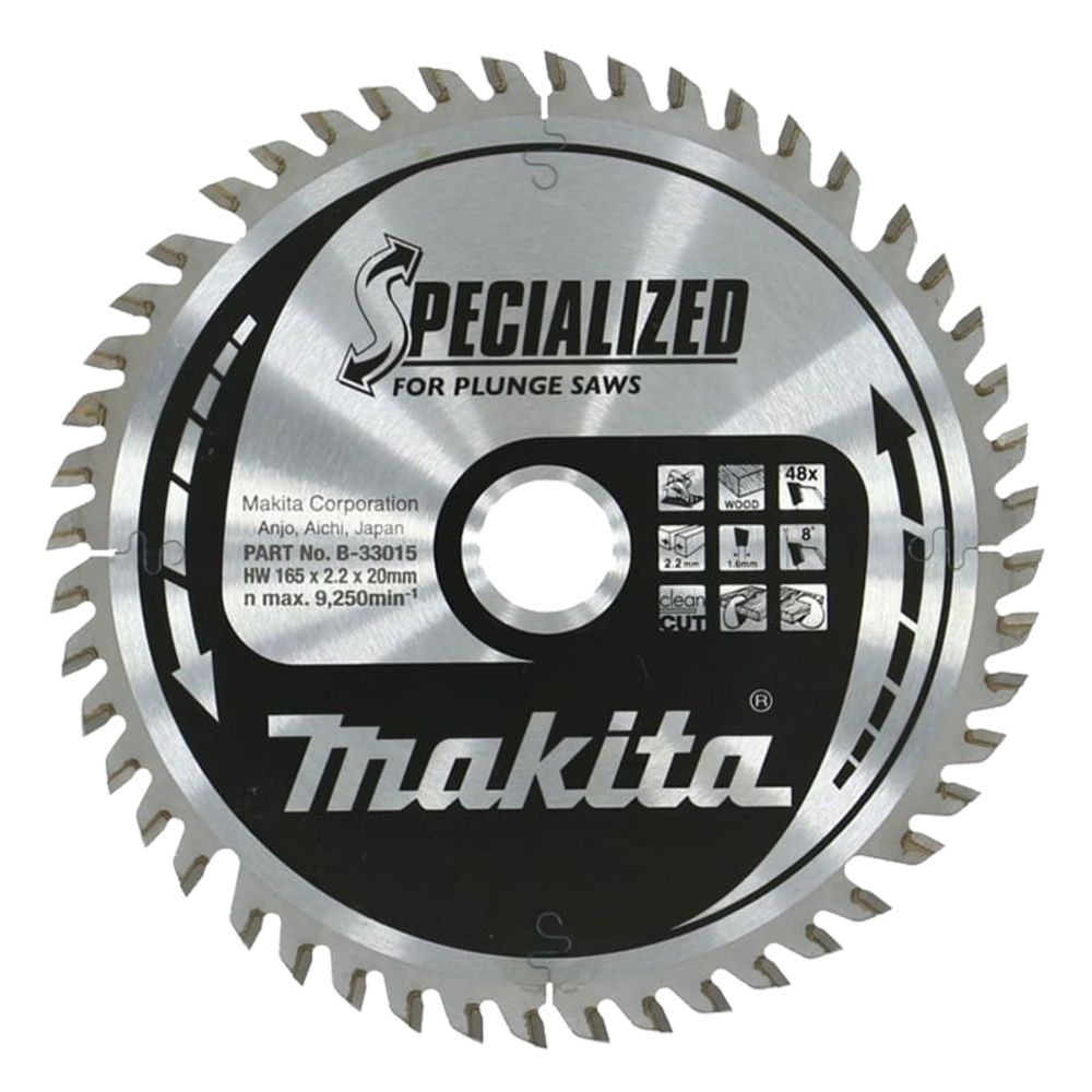 MAKITA B-33015 TCT SAW BLADE FOR WOOD 165X20X48T