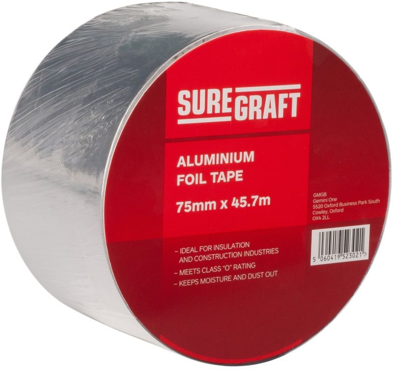 RHINO ALUMINIUM FOIL TAPE 75mm x 45.7m 08067550RH8HG
