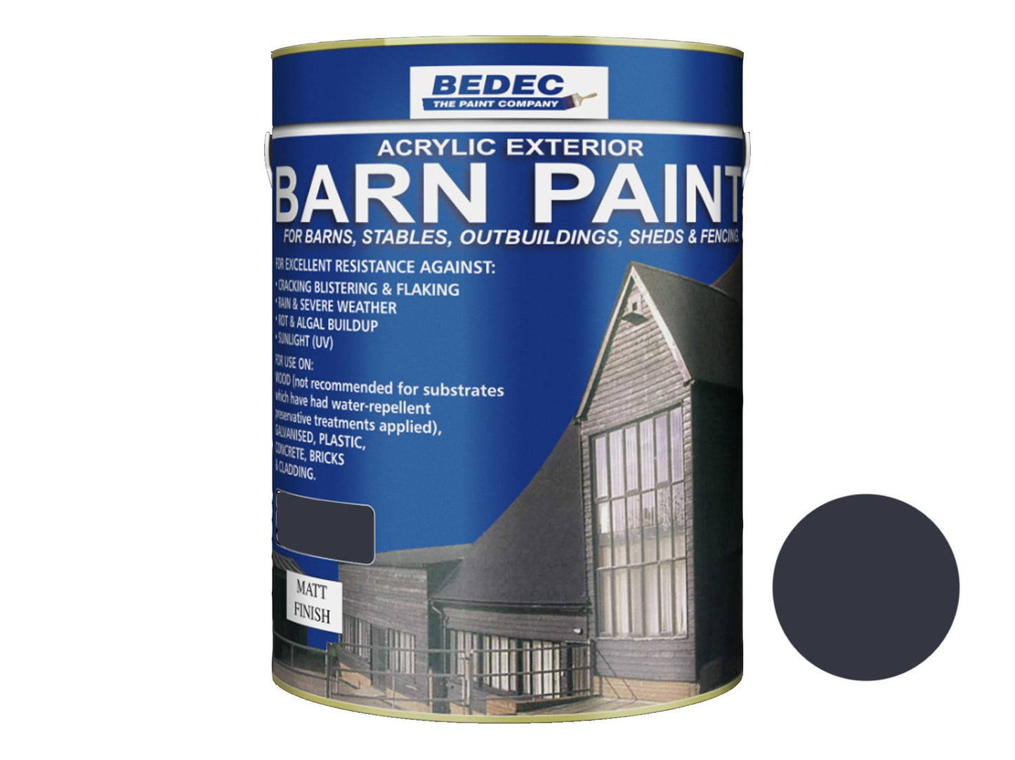 BEDEC MATT BARN PAINT 5l ANTHRACITE BEDE2ANA017/46
