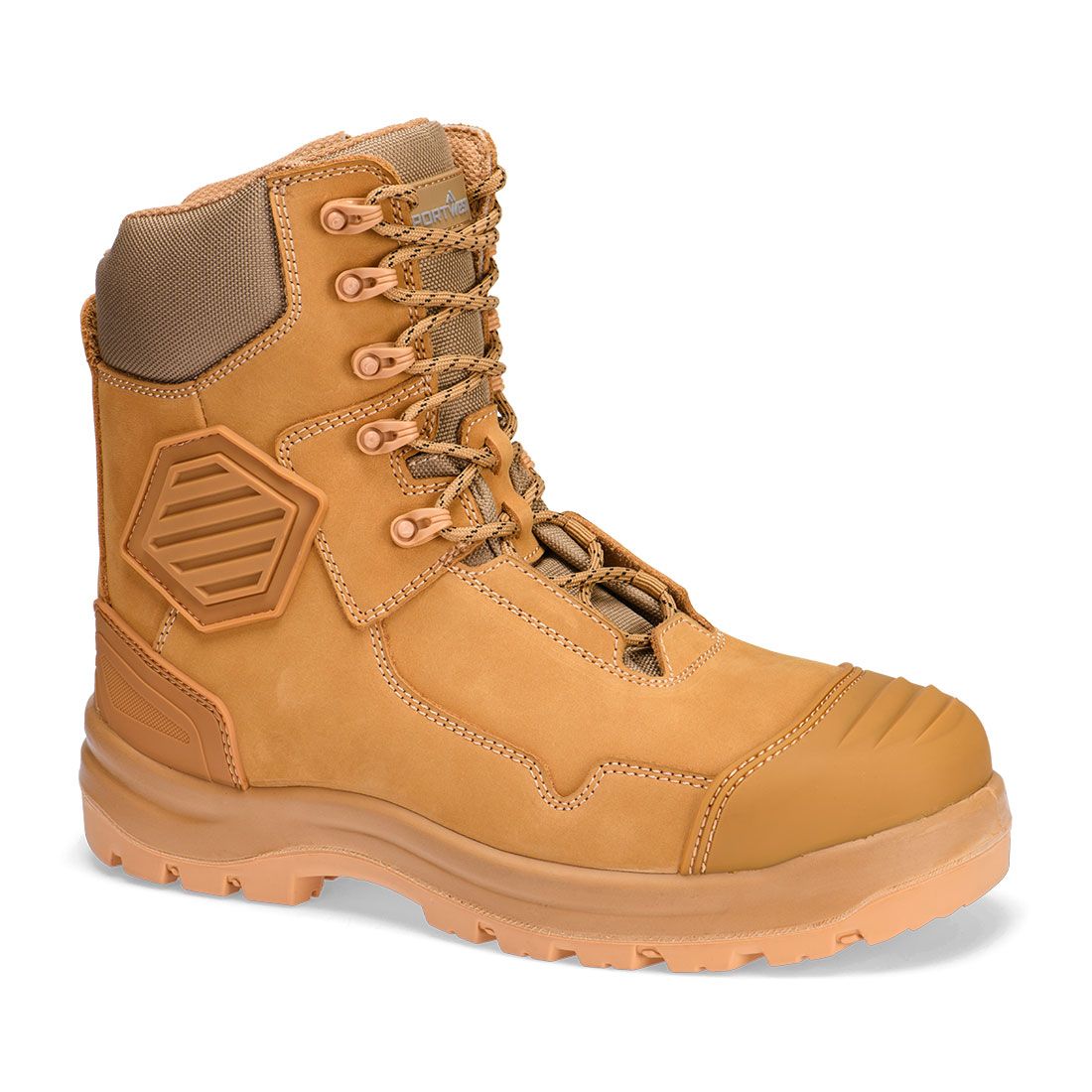 Composite Leather Shin Boot S3S HRO FO SC HI CI AN LG SR, 38, , Wheat