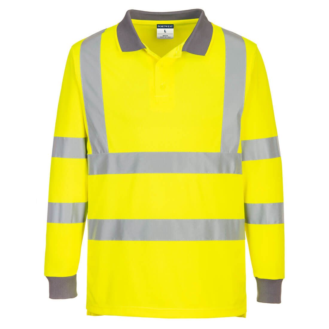 Eco Hi-Vis Polo Shirt L/S (6 Pack) , 4XL, R, Yellow