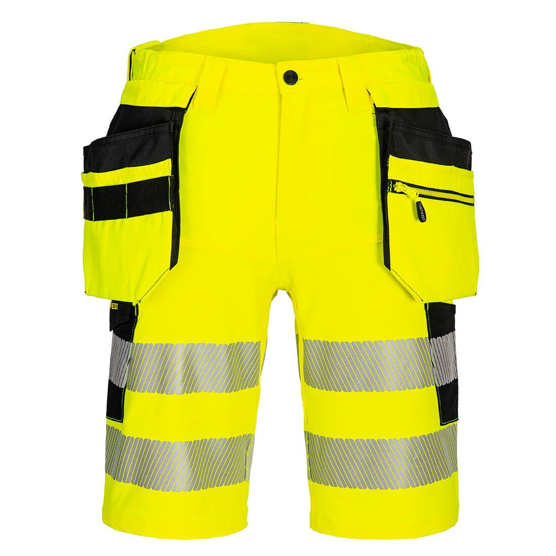 DX4 Hi-Vis Holster Pocket Shorts, 30, R, Yellow/Black
