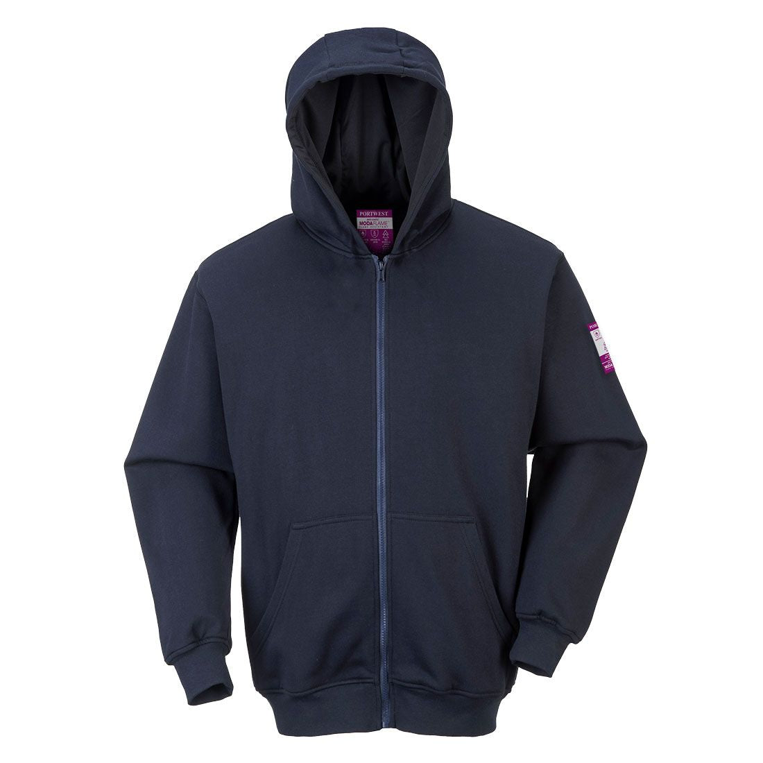 FR Zip Front Hooded Sweatshirt, 4XL, R, Navy