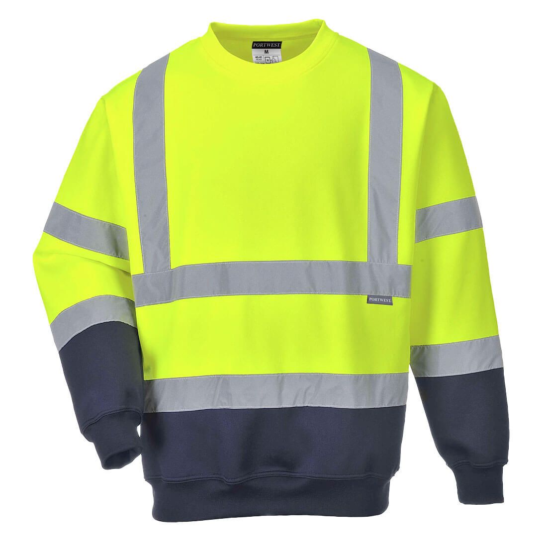 Hi-Vis Contrast Sweatshirt, 4XL, R, Yellow/Navy
