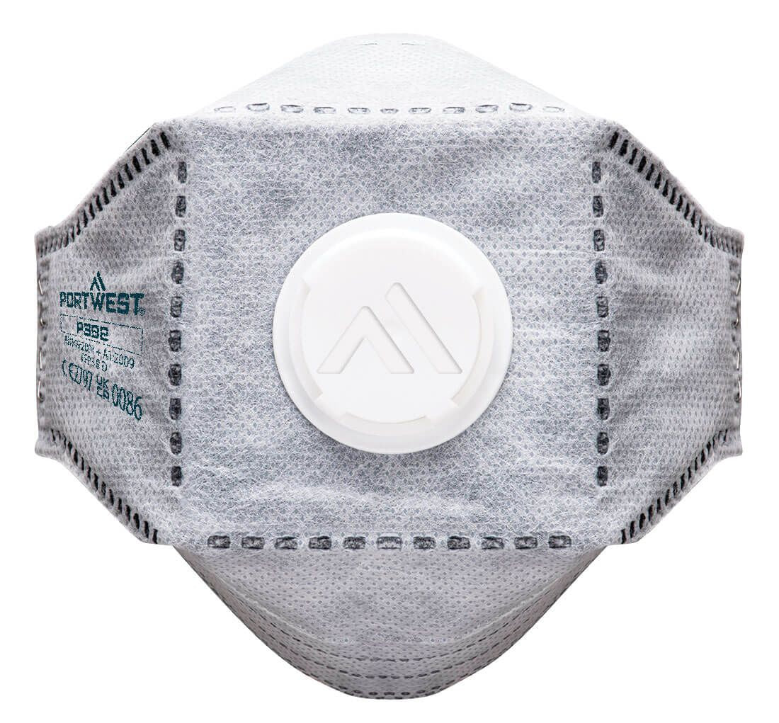 EAGLE FFP3 Valved Carbon Fold Flat Respirator (Pk10), , R, White