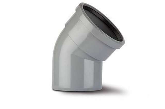110mm Soil Bend Single Socket 135 Degree Grey